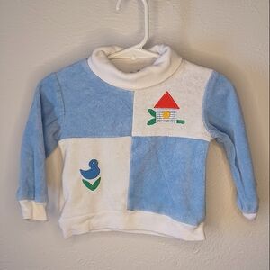 VINTAGE Slyvia Whyte Applique Velour Colorblock Sweatshirt 2t